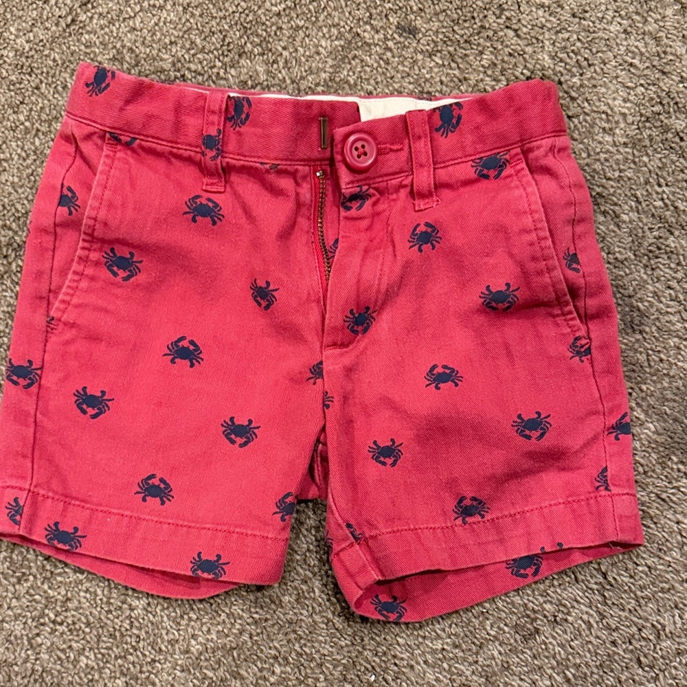 Crew cuts preppy Kids Red Crab Print Cotton Shorts
